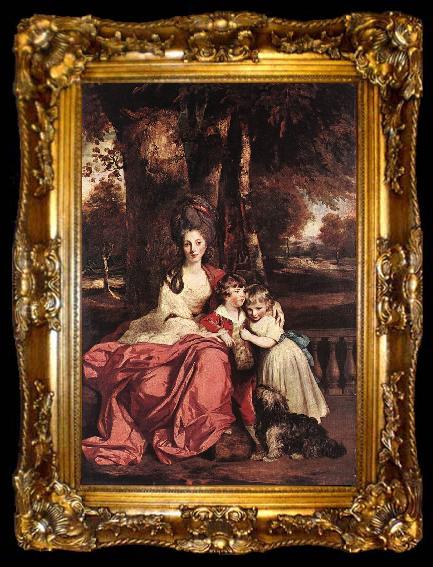 framed  REYNOLDS, Sir Joshua Lady Elizabeth Delm and her Children, ta009-2